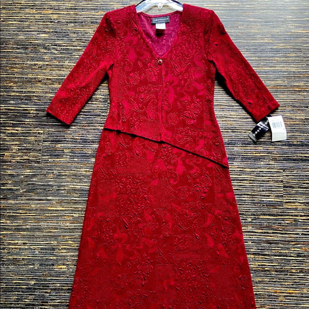 Beautiful Garnet Jacquard Knit Dress Size 8P